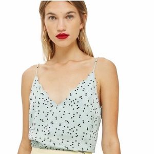TopShop Scallop Polka Dot Cami